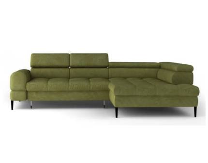 Coltar extensibil VOSS L cu lada pentru depozitare, tetiere reglabile, spatar reglabil, personalizabil 285x218cm