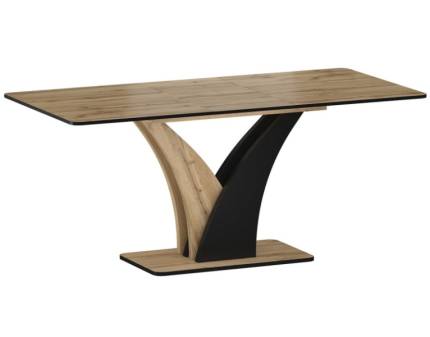 Masa extensibila VENTO din placa laminata stejar artisan cu negru 120-160x68xH76cm