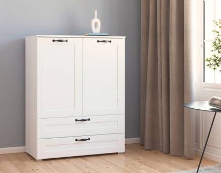 Comoda cu 2 usi si 2 sertare ADITIO COTTAGE 93x119x42cm alb alpin 