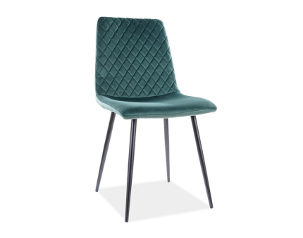 Scaun tapitat IRYS VELVET catifea green 46x53xH84cm, picioare negre
