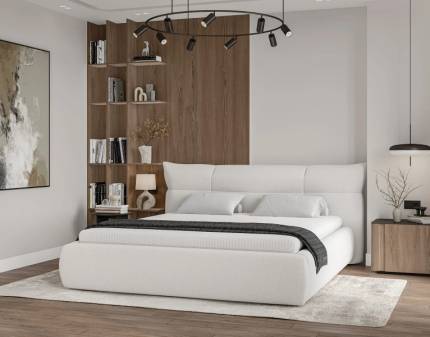 Pat tapitat cu somiera si spatiu pentru depozitare JANE 140/ 160/ 180cm personalizabil