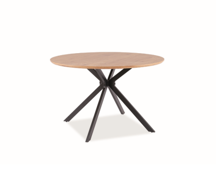Masa ASTER din MDF si furnir stejar, metal negru 120xH76cm