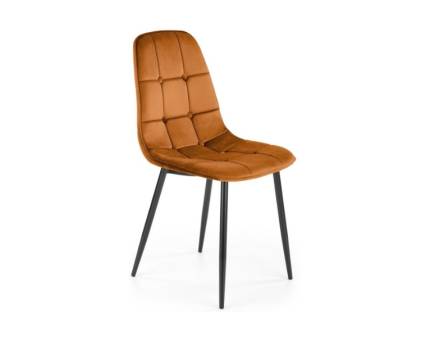Scaun tapitat K417 catifea cinnamon 45x56xH87cm, picioare negre