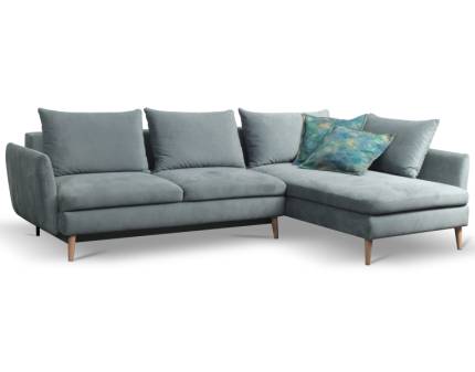 Coltar extensibil CALABRIA cu lada pentru depozitare, gri 282x182cm