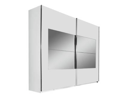Dulap cu usi glisante X-TEND FRAME 1 226x223x68cm alb alpin/ oglinda