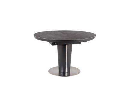 Masa extensibila ORBIT CERAMIC BLACK din MDF cu efect de marmura gri, metal gri antracit 120-160xH76cm