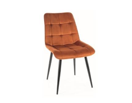 Scaun tapitat CHIC VELVET catifea cinnamon 50x58xH88cm, picioare negre