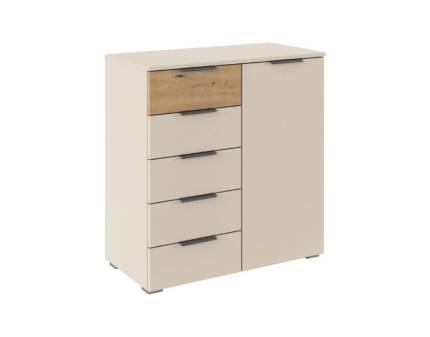 Comoda SAJO champagne/ stejar Artisan 80x84x40cm