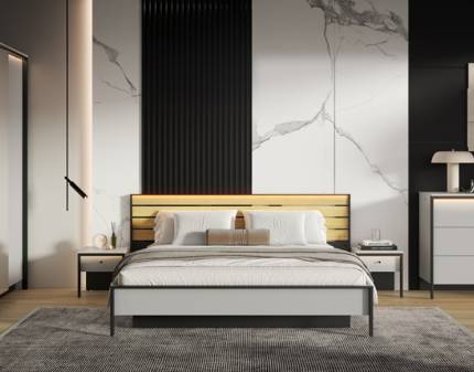 Set dormitor (180x200cm) GRIS 