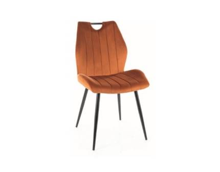 Scaun tapitat ARCO VELVET catifea cinnamon 51x58xH91cm, picioare negre