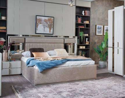 Pat CREA (160x200cm) + 2 noptiere