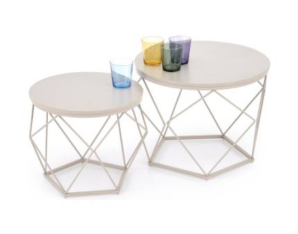 Set 2 masute CIELO din MDF furniruit casmir 50xH39cm / 40xH35cm