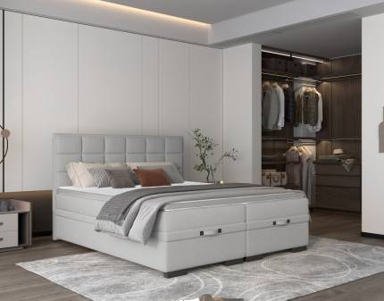 Pat Boxspring cu spatiu pentru depozitare SEMENO 140/ 160/ 180cm personalizabil