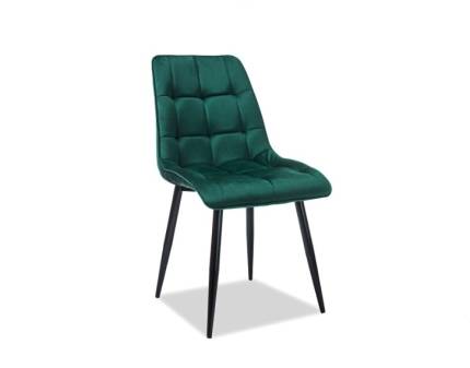 Scaun tapitat CHIC VELVET catifea green 50x58xH88cm, picioare negre