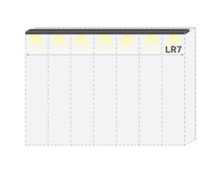 Cornisa passepartout cu LED pentru dulapul cu 7 usi PIANO BEIGE 317x17.3x2.5cm bej lucios 