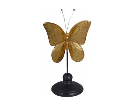 Decoratiune fluture auriu 12x9.3x23cm
