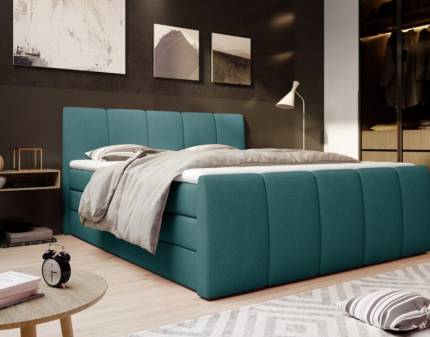 Pat Boxspring cu spatiu pentru depozitare FRESCO 140/ 160/ 180cm personalizabil