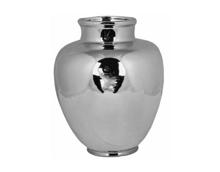 Vaza ceramica argintie 18x18x24cm