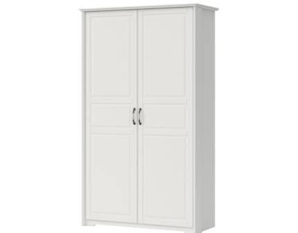 Dulap cu 2 usi cu balamale EVERGREEN 131x224x58cm ivory/ pin polar