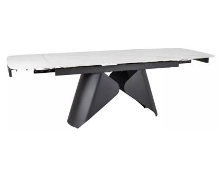 Masa extensibila ARMANDO WHITE din ceramica alba, metal negru 160-240x90xH75cm