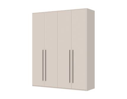 Dulap cu 4 usi cu usi balamale OPERA 182x224x56cm casmir, manere maro