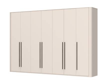 Dulap cu 7 usi cu balamale RONDO 333x225x56cm casmir, manere Midnight Copper 