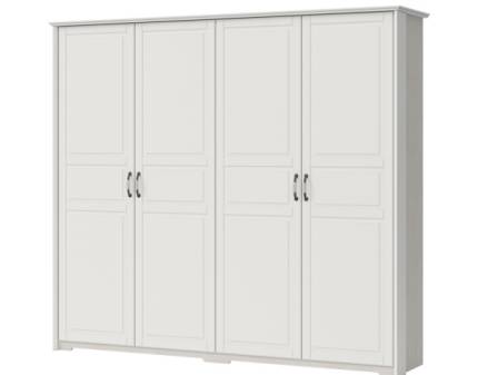 Dulap cu 4 usi cu balamale EVERGREEN 224x224x58cm ivory/ pin polar