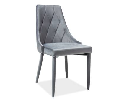 Scaun tapitat TRIX VELVET catifea grey 49x59xH89cm, picioare tapitate