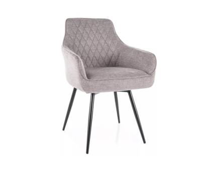  Scaun tapitat SERVIO BREGO rotativ, material textil grey 55x58xH88cm, picioare negre