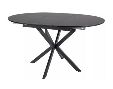 Masa extensibila GASTON CERAMIC BLACK 100 din ceramica cu efect de marmura neagra, metal negru 100-135xH75cm