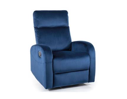 Fotoliu OLIMP VELVET cu recliner manual, rotativ, sistem de balansare, catifea 72x80-160xH101cm