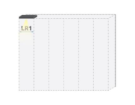 Cornisa passepartout cu LED pentru dulapul cu 1 usa PIANO BEIGE 47x17.3x2.5cm bej lucios