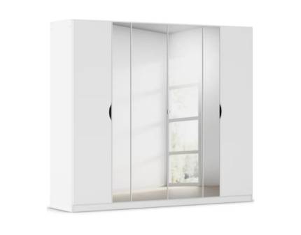 Dulap cu 6 usi cu balamale VALEO 226x197x54cm alb alpin/ oglinda