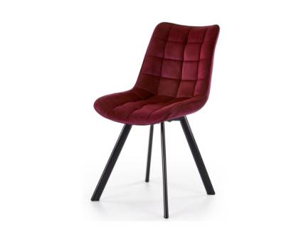 Scaun tapitat K332 catifea bordo 46x61xH84cm, picioare negre