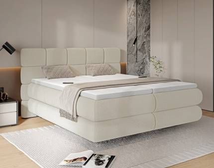 Pat Boxspring cu reglaj electric FOGGIA 140/ 160/ 180cm personalizabil 