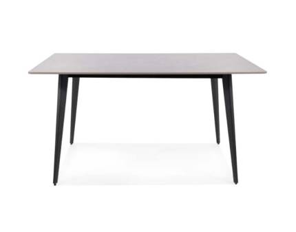 Masa IVY din ceramica cu efect de marmura gri, metal negru 140x80xH75cm