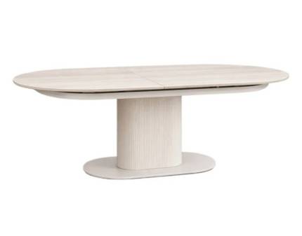 Masa extensibila FALONE din MDF sinterizat travertin deschis, otel vopsit casmir 180-220x90xH76cm