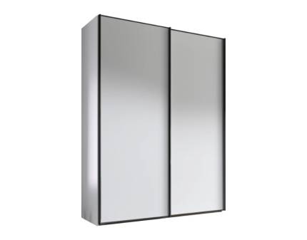 Dulap cu 2 usi glisante 150x222x68cm alb mat, maner grafit model 01 SINFONIE PLUS 