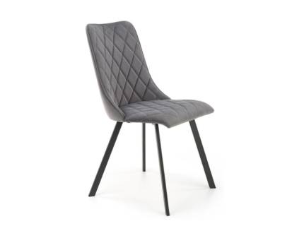 Scaun tapitat K450 catifea grey 47x58xH85cm, picioare negre