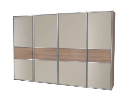 Dulap cu 4 usi glisante 400x222x68cm stejar sonoma/ sand - decor stejar sonoma, manere crom model 108D SINFONIE PLUS  