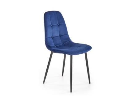 Scaun tapitat K417 catifea blue 45x56xH87cm, picioare negre