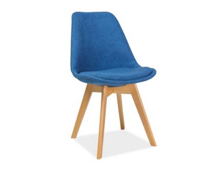 Scaun tapitat DIOR VELVET I design scandinav, material textil blue 52x48xH86cm, picioare fag